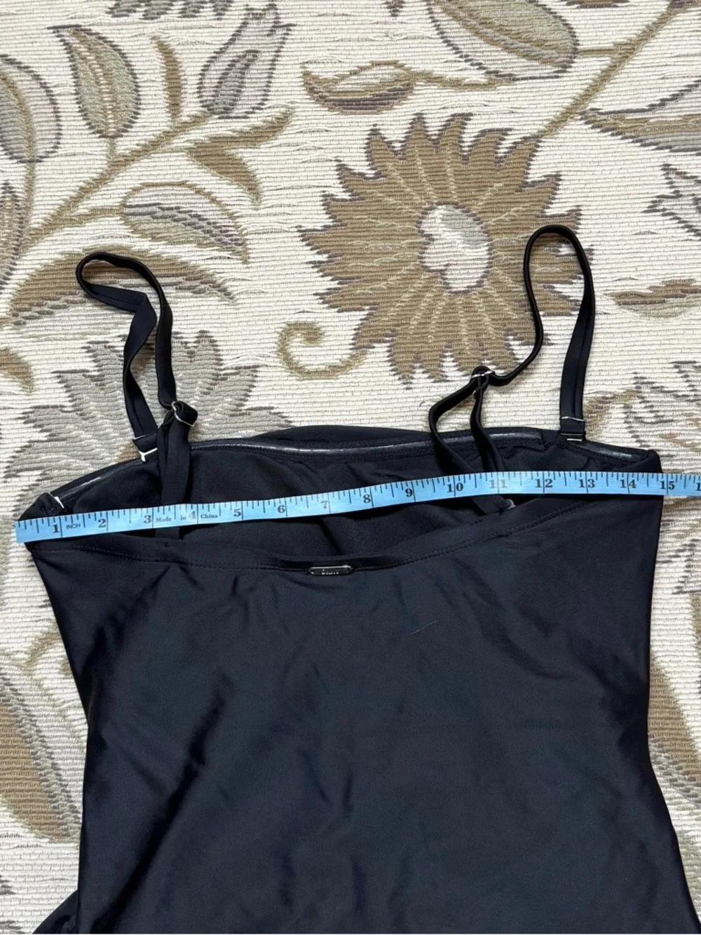DKNY Swimsuit Black One Piece Bandeau Maillot XL - Picture 3 of 7